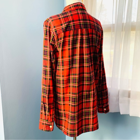 Old Navy Red Plaid Flannel Classic Button Down - Picture 4 of 8